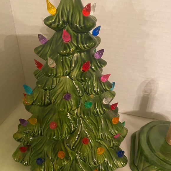 Vintage Ceramic Christmas Tree with Multicolor Lights 12” with stand - Picture 2 of 7